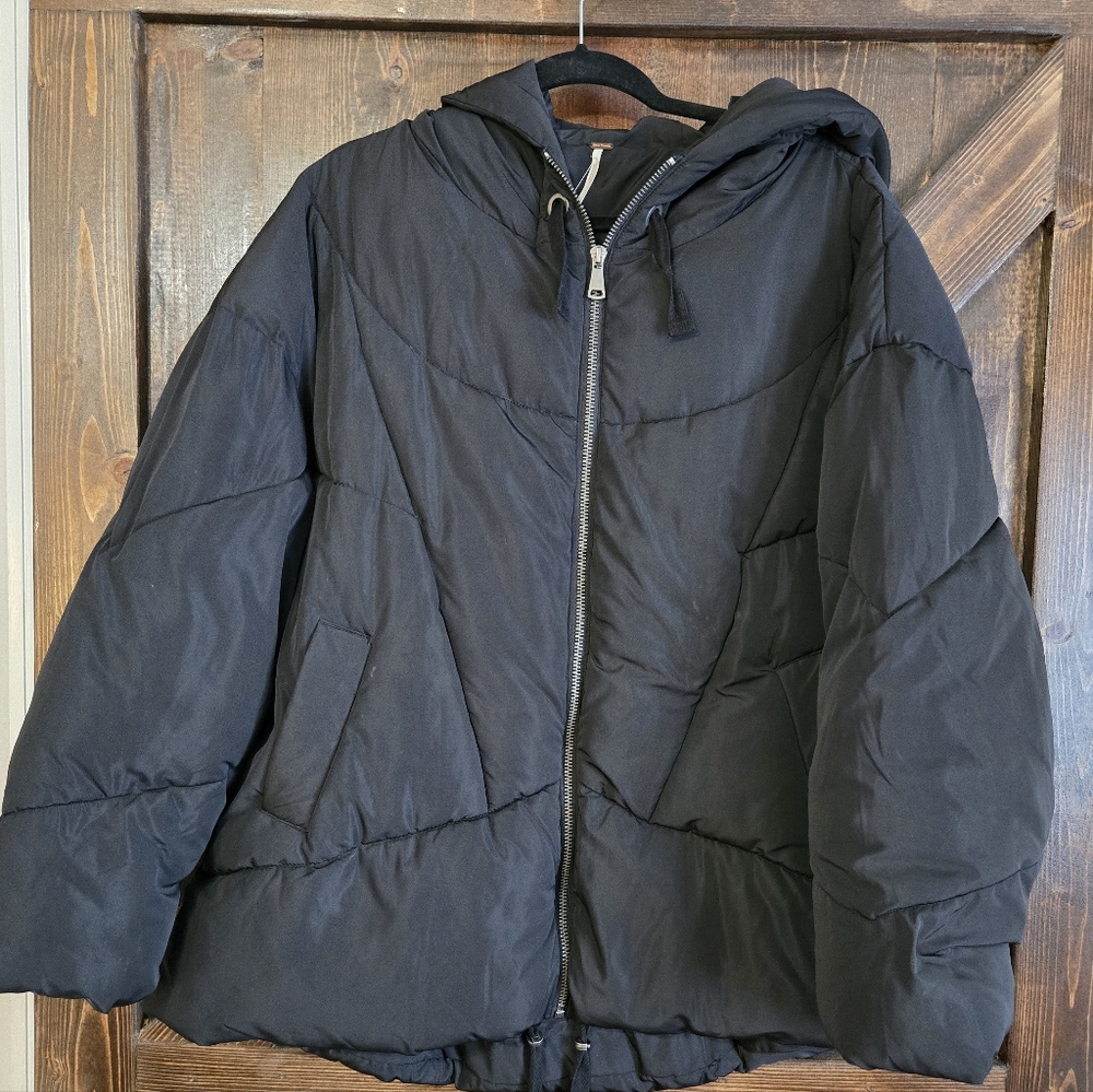 Free People Hailey Black Puffer Jacket S - Picture 2 of 5